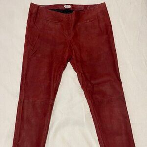 Miu Miu Dark Red Leather slim pants (44IT / 6-8 US)